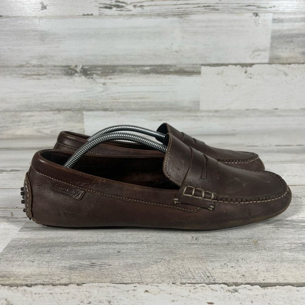Cole Haan NikeAir Grant Canoe Driving‎ Penny Loafer Brown Leather Mens Size 11 M